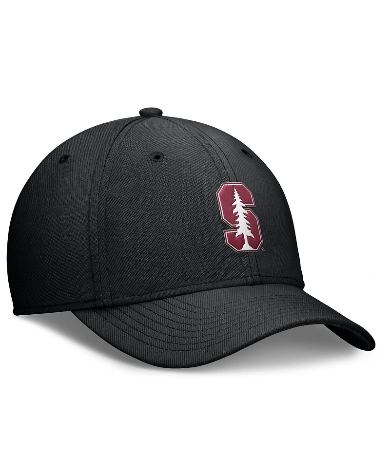 Nike Men's Black Stanford Cardinal Rise SwooshFlex Dri-fit Hat