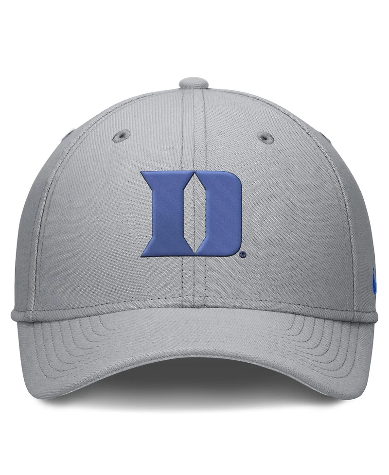 Men's Nike Gray Duke Blue Devils Rise SwooshFlex Dri-fit Hat