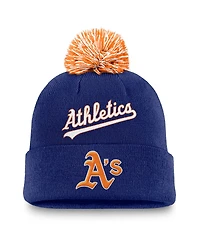 Men's Nike Royal Athletics Peak Cuffed Knit Hat with Pom