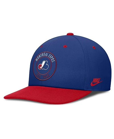 Nike Men's Blue/Red Montreal Expos Cooperstown Collection Pro Dri-fit Snapback Hat