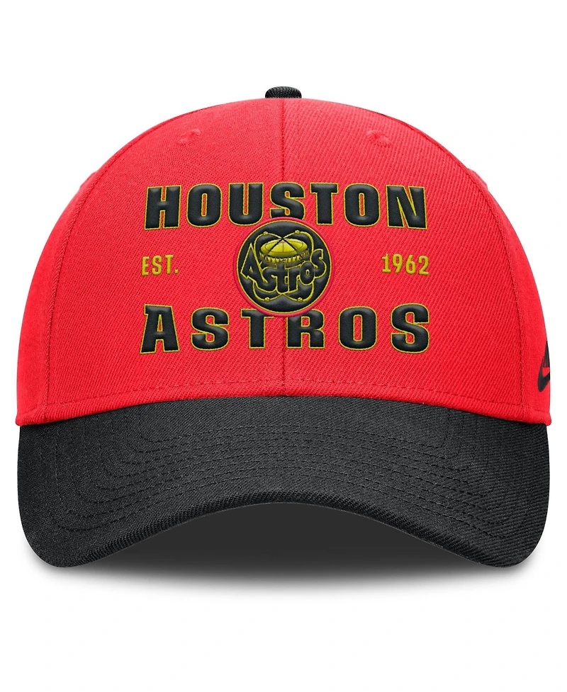 Nike Men's Crimson/Black Houston Astros Neon 90s Rise Adjustable Hat
