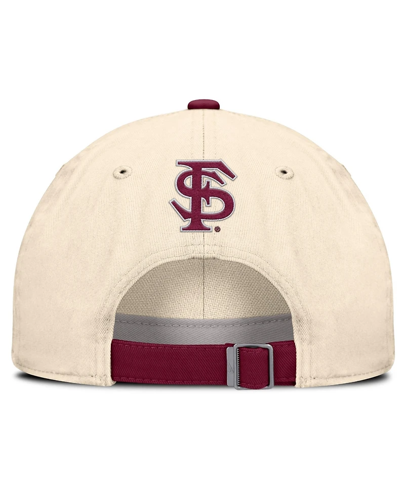 Men's and Women's Nike Natural Florida State Seminoles 2026 Primetime Natural 2-Tone Club Adjustable Hat