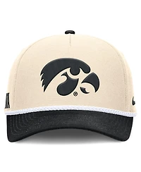 Men's and Women's Nike Natural Iowa Hawkeyes 2026 Primetime Natural 5-Panel Rope 2-Tone Rise Hat
