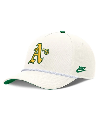 Men's Nike Cream Oakland Athletics Cooperstown Collection Rise Adjustable Hat