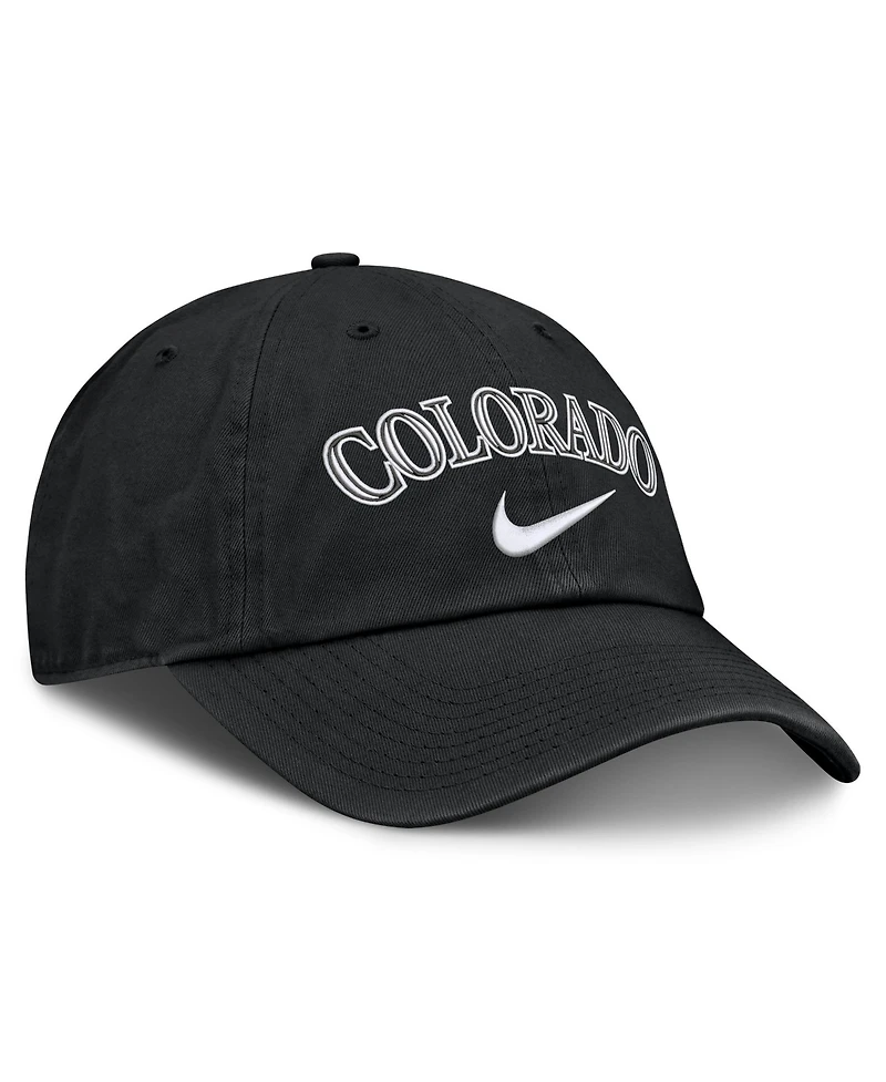 Men's Nike Black Colorado Rockies Primetime Club Adjustable Hat