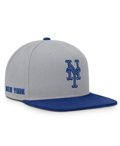 Men's Nike Gray/Royal New York Mets Primetime Pro Dri-fit snapback Hat
