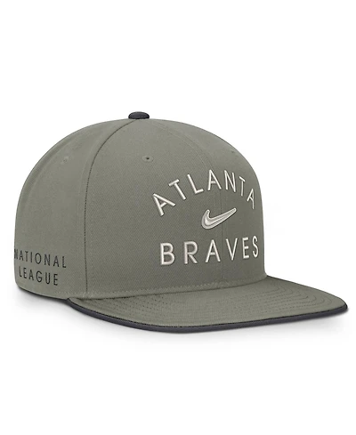 Men's Nike Olive Atlanta Braves Pro Dri-fit snapback Hat