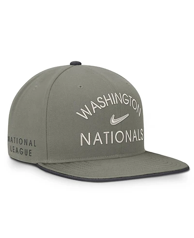 Men's Nike Olive Washington Nationals Pro Dri-fit snapback Hat