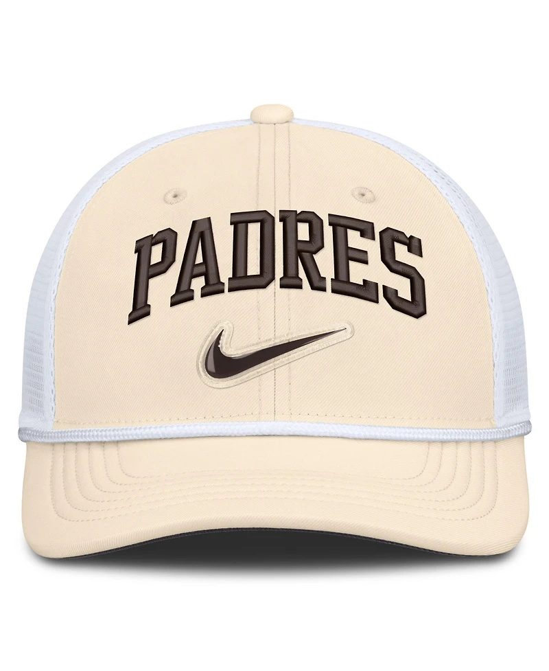 Men's Nike Natural/White San Diego Padres Rise Dri-fit Trucker Adjustable Hat