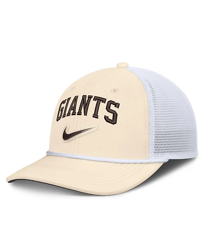 Men's Nike Natural/White San Francisco Giants Rise Dri-fit Trucker Adjustable Hat