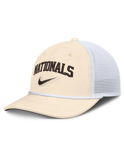 Men's Nike Natural/White Washington Nationals Rise Dri-fit Trucker Adjustable Hat