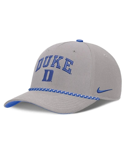 Men's and Women's Nike Gray Duke Blue Devils Primetime Rise Rope Adjustable Hat