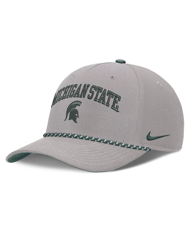 Men's and Women's Nike Gray Michigan State Spartans Primetime Rise Rope Adjustable Hat