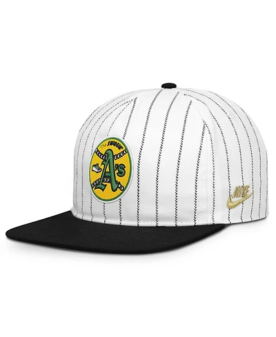 Men's Nike White/Black Oakland Athletics Cooperstown Collection Pro Adjustable Hat