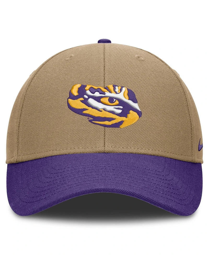 Men's and Women's Nike Beige/Purple Lsu Tigers Primetime Rise Dri-fit Adjustable Hat
