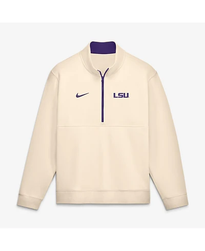 Men's Nike Cream Lsu Tigers Primetime Club Fleece Half-zip Pullover