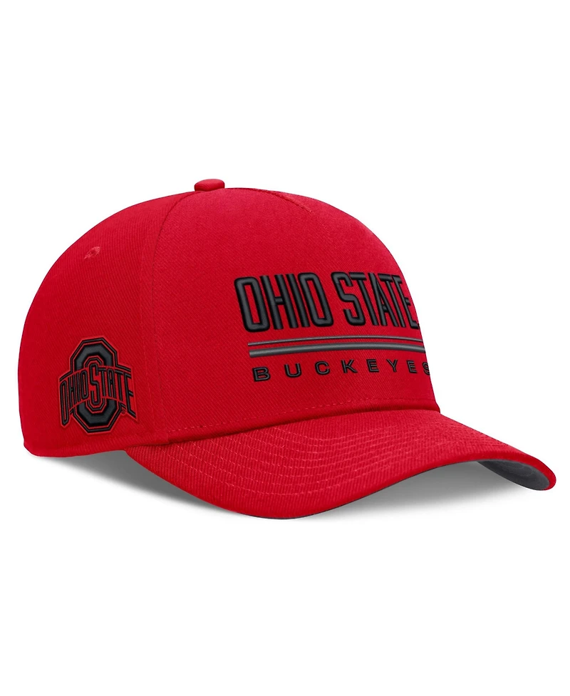 Nike Men's Scarlet Ohio State Buckeyes 2026 Sideline Dri-fit Rise Adjustable Hat