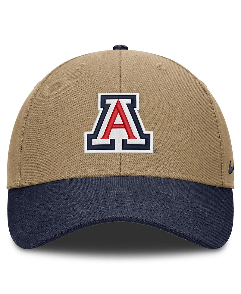 Men's and Women's Nike Beige/Navy Arizona Wildcats Primetime Rise Dri-fit Adjustable Hat