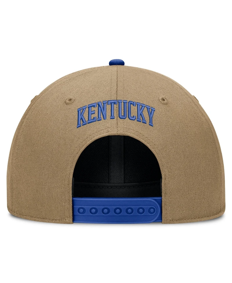 Men's and Women's Nike Beige/Royal Kentucky Wildcats Primetime Rise Dri-fit Adjustable Hat