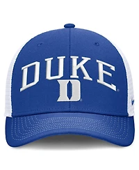 Nike Men's and Women's Royal/White Duke Blue Devils Primetime Arched Trucker Adjustable Hat