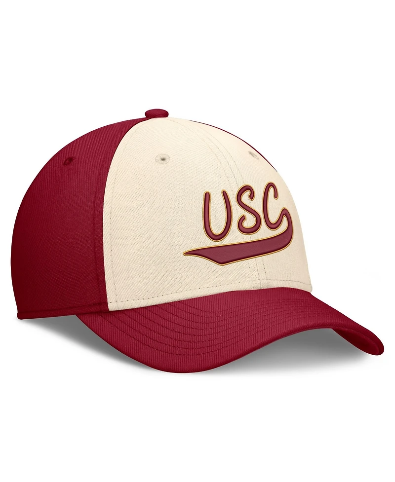 Nike Men's Natural/Crimson Usc Trojans Legacy Swooshflex Dri-fit Hat