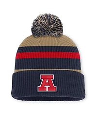 Men's and Women's Nike Navy/Beige Arizona Wildcats Legacy Striped Cuffed Knit Hat with Pom