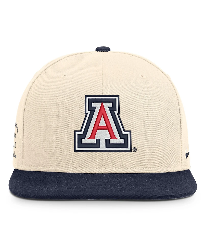Men's and Women's Nike Natural/Navy Arizona Wildcats Campus Prep snapback Hat