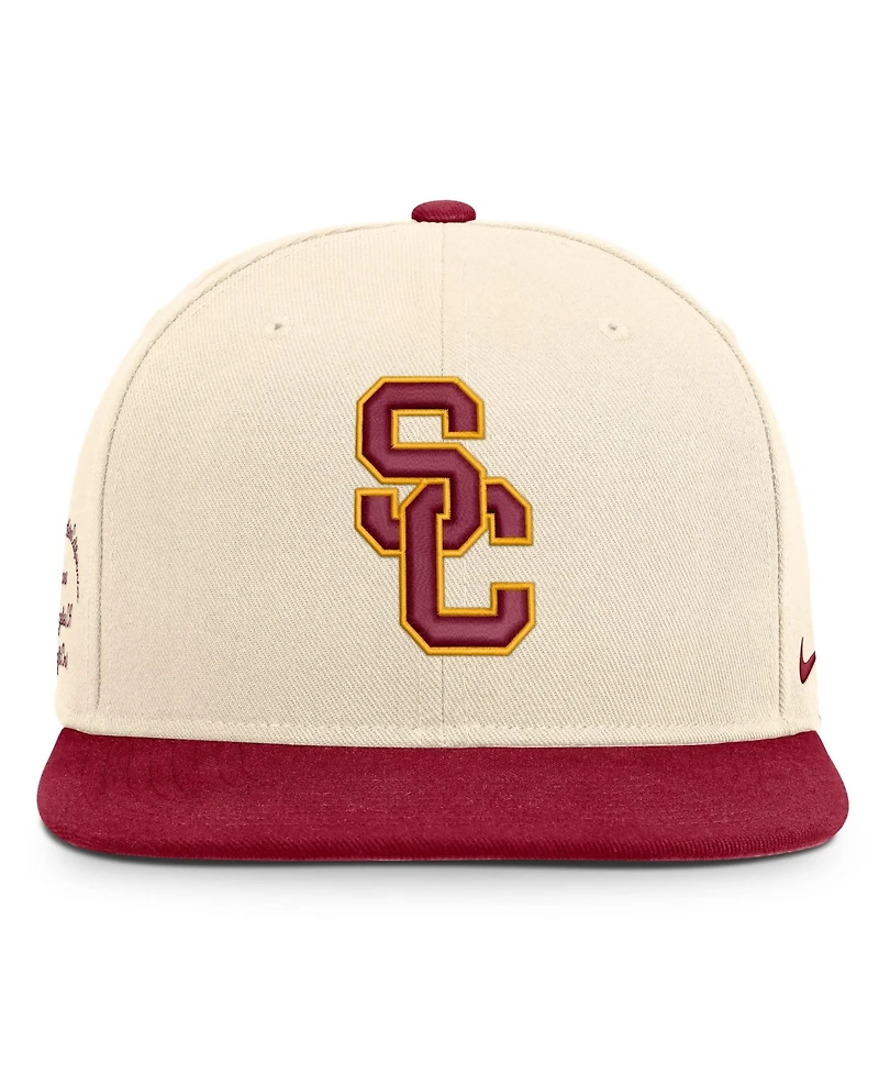 Nike Men's and Women's Natural/Cardinal Usc Trojans Campus Prep Snapback Hat
