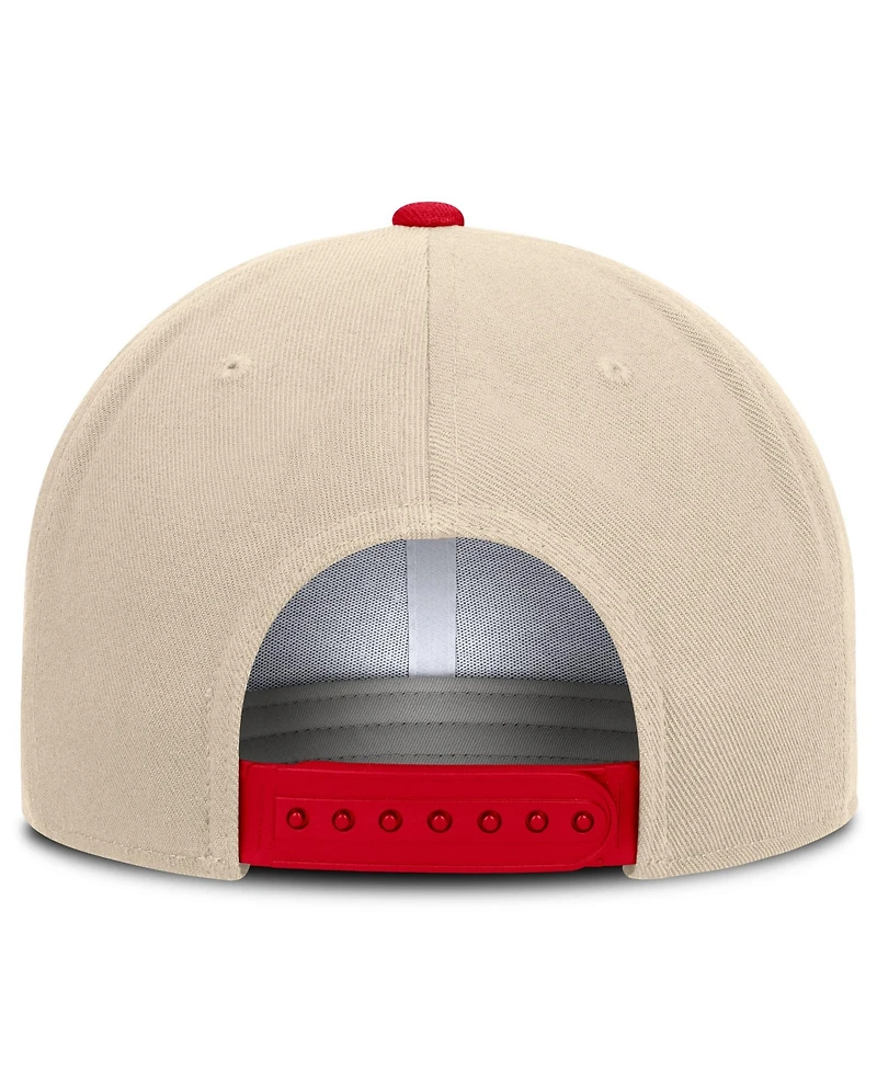 Nike Men's and Women's Natural/Scarlet Ohio State Buckeyes Campus Prep Snapback Hat