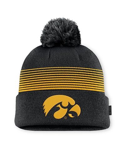Men's and Women's Nike Black Iowa Hawkeyes 2026 On-Field Cuffed Knit Hat with Pom