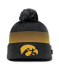 Men's and Women's Nike Black Iowa Hawkeyes 2026 On-Field Cuffed Knit Hat with Pom