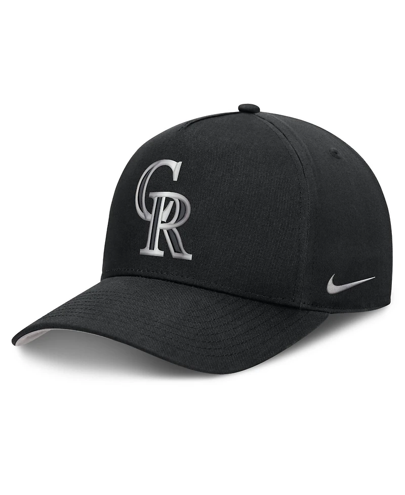 Men's Nike Black Colorado Rockies Rise Dri-fit A-Frame Adjustable Hat
