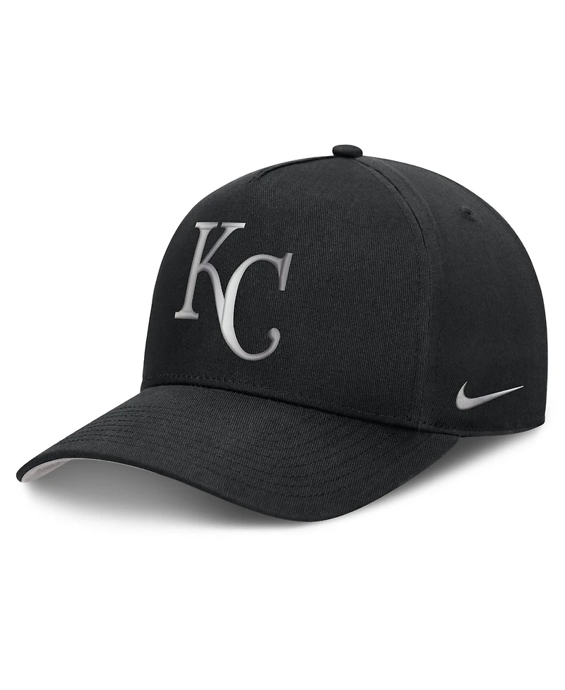 Men's Nike Black Kansas City Royals Rise Dri-fit A-Frame Adjustable Hat