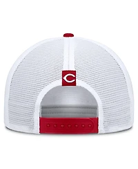 Men's Nike Khaki/Red Cincinnati Reds Rise A-Frame Trucker Adjustable Hat