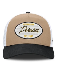 Men's Nike Khaki/Black Pittsburgh Pirates Rise A-Frame Trucker Adjustable Hat