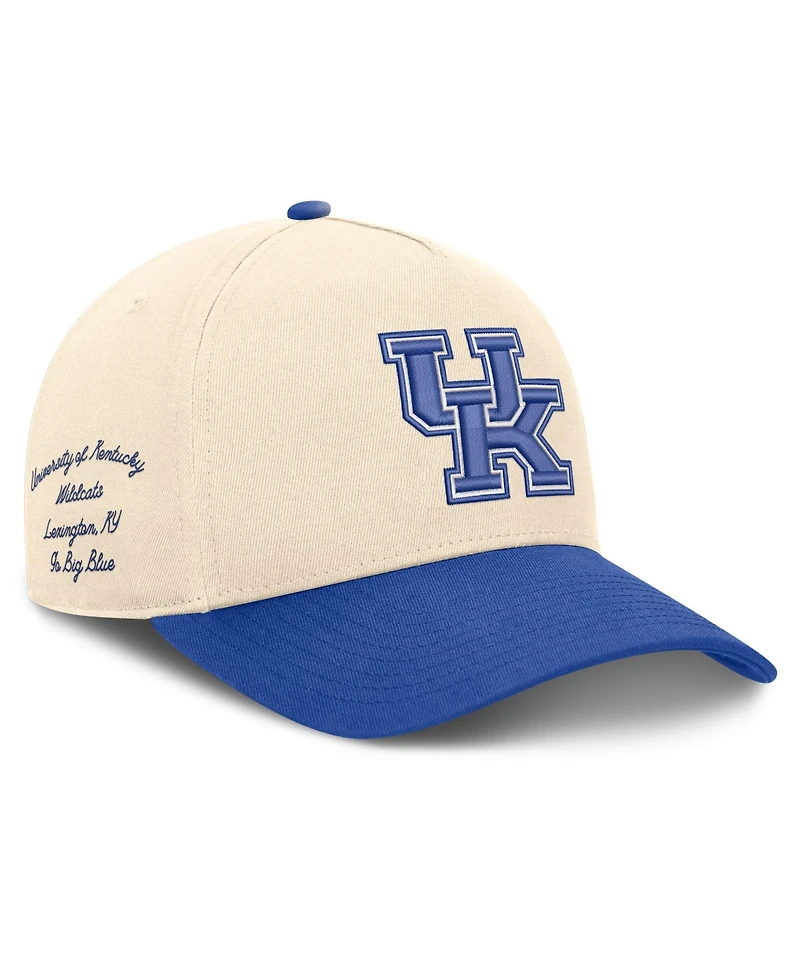 Nike Men's and Women's Natural/Royal Kentucky Wildcats Campus Prep Rise Adjustable Hat