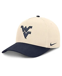 Nike Men's and Women's Natural/Navy West Virginia Mountaineers Campus Prep Rise Adjustable Hat