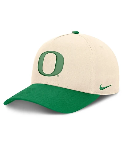 Nike Men's and Women's Natural/Green Oregon Ducks Campus Prep Rise Adjustable Hat