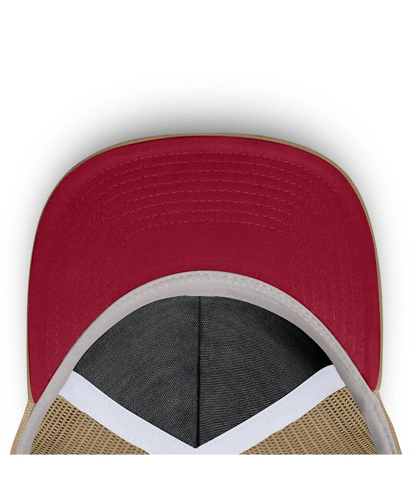 Nike Men's and Women's Beige/Crimson Usc Trojans Primetime Arched Trucker Adjustable Hat