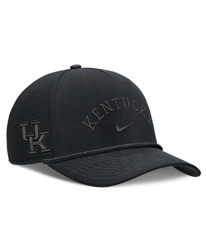 Nike Men's and Women's Black Kentucky Wildcats Campus Prep Tonal Rope Rise 5-Panel Adjustable Hat