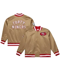 Mitchell & Ness Men's Gold San Francisco 49ers 80th Anniversary Heavyweight Satin Full-Snap Jacket