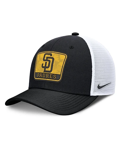 Men's Nike Black/White San Diego Padres Camo Rise Trucker Dri-fit Adjustable Hat