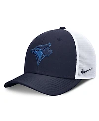 Nike Men's Navy/White Toronto Blue Jays Tonal Rise Trucker Dri-fit Adjustable Hat