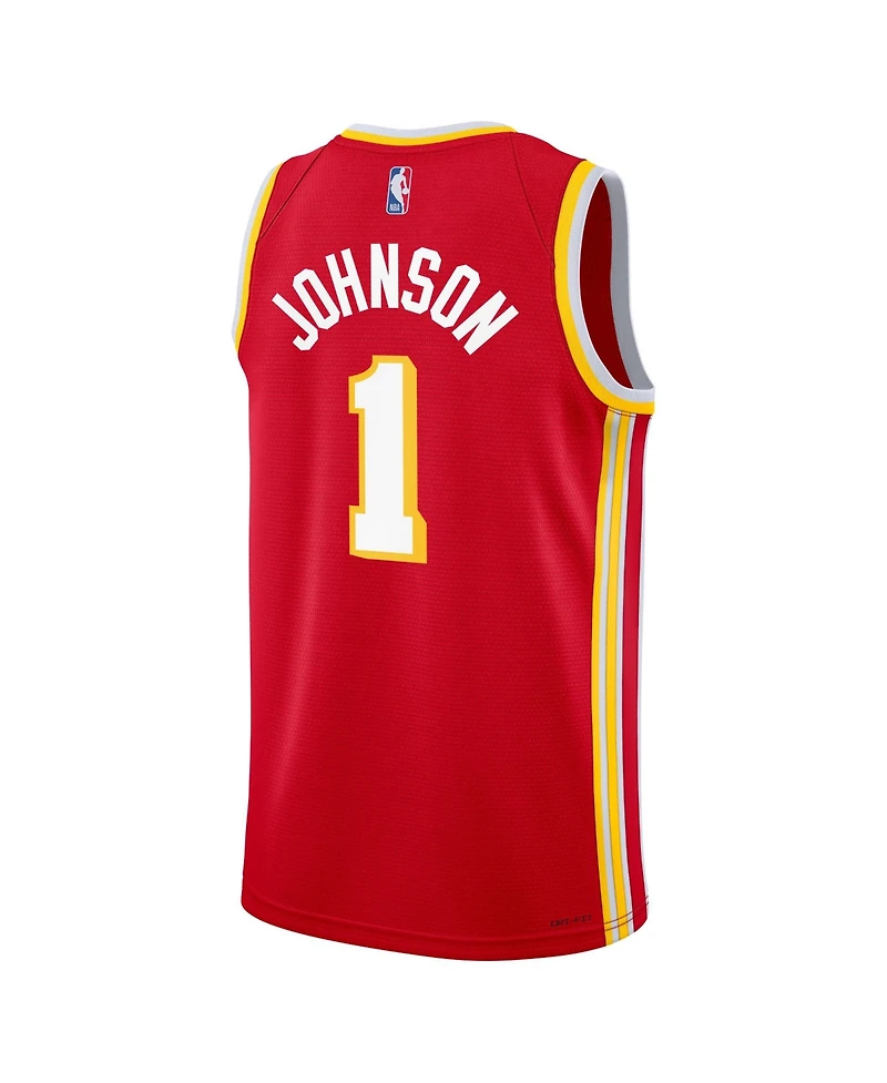 Big Boys and Girls Nike Jalen Johnson Red Atlanta Hawks Swingman Jersey - Icon Edition