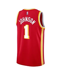 Big Boys and Girls Nike Jalen Johnson Red Atlanta Hawks Swingman Jersey - Icon Edition