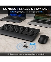 Lofree Wireless Silent-Typing Ergonomic Keyboard and Mouse Combo, Compatible with Pc and Mobile Devices