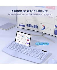 Lofree Wireless Ergonomic Silent-Typing Keyboard and Mouse Combo Compatible with Mobile Devices, Tablets, and Computers