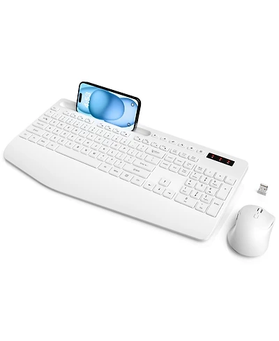 Lofree Wireless Ergonomic Keyboard and Mouse Combo, 3-Level Dpi, Compatible with Mobile Devices and Computers