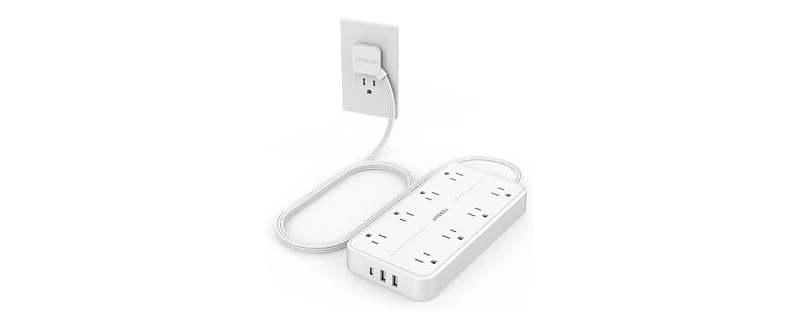 Tessan Power Strip with Usb Charging with 6FT, 8 Outlets, 1 Usb C for Home, Office and Travel
