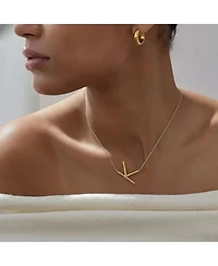 Oak & Luna Sideways Initial Necklace Gold Plated Sterling Silver